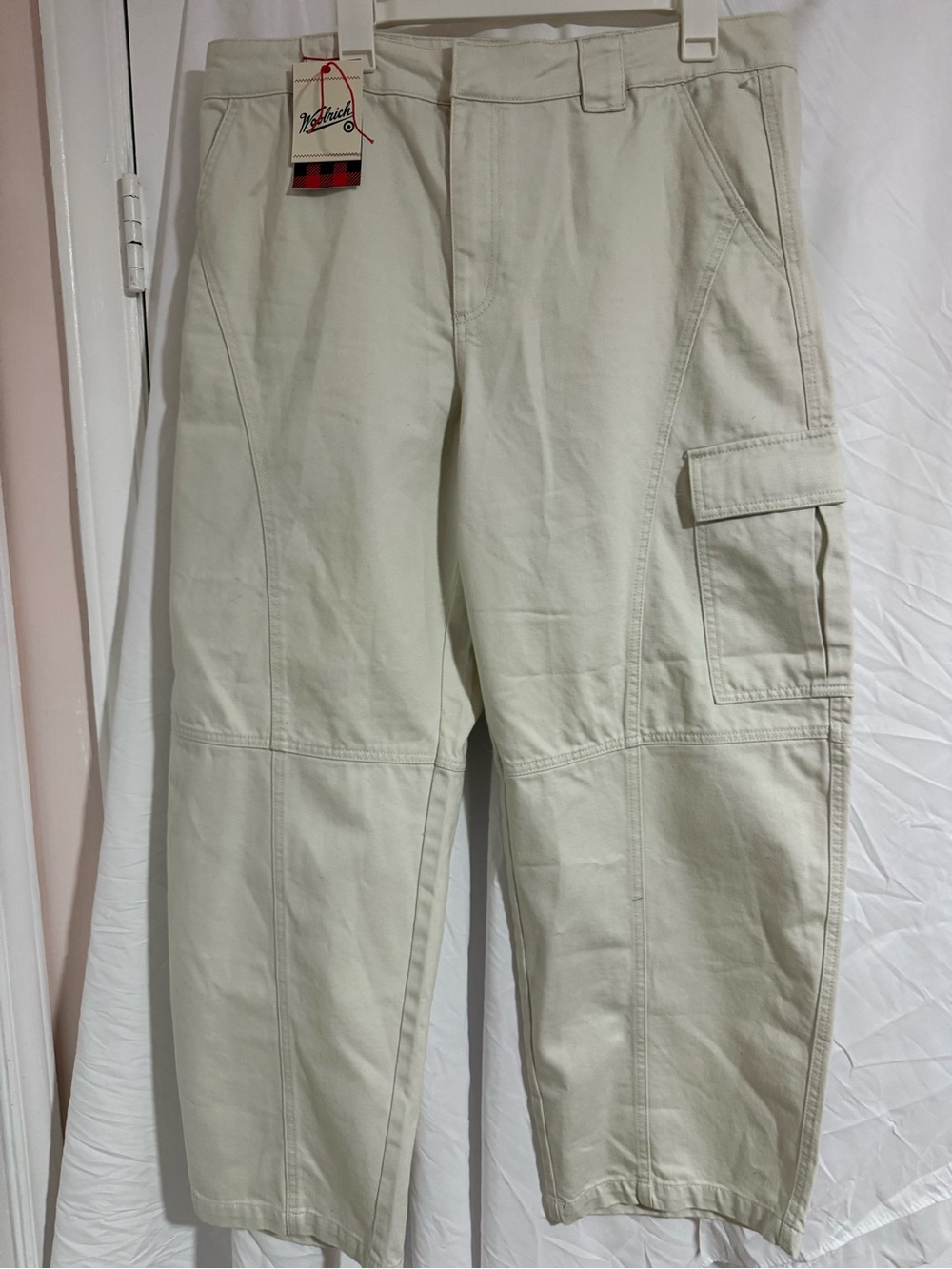 Woolrich Cream Utility Cargo Trousers